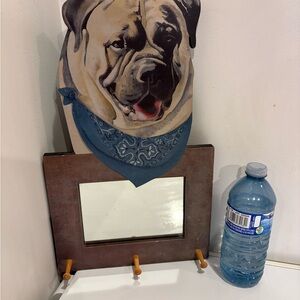 Charming Dog Mirror Wall Decor - Cream and Brown. Made in Canada 🇨🇦.